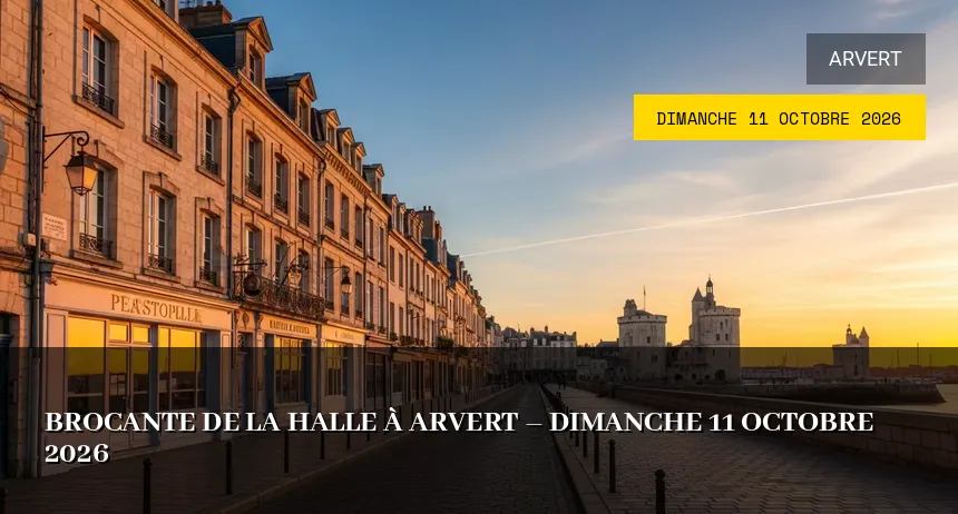 Affiche de l'événement : Brocante de la Halle à Arvert – Dimanche 11 Octobre 2026