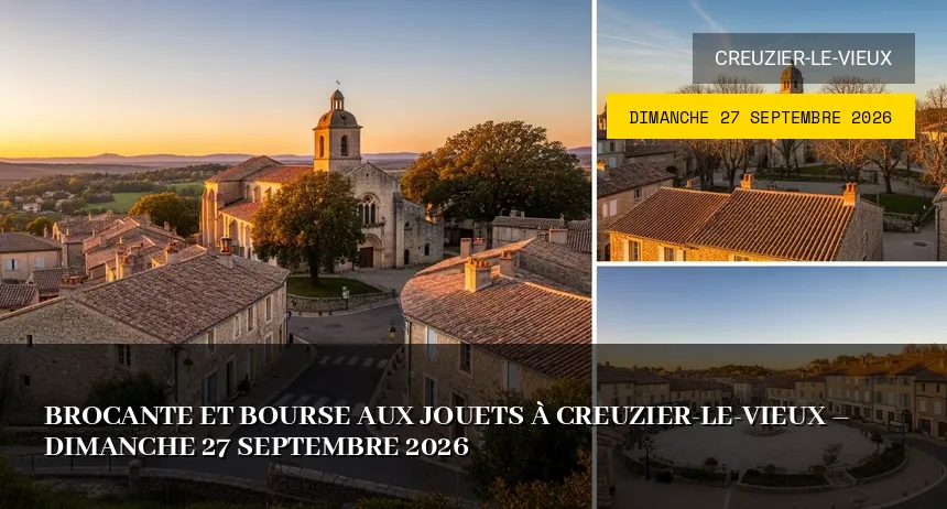 Affiche de l'événement : Brocante et Bourse aux Jouets à Creuzier-le-Vieux – Dimanche 27 Septembre 2026