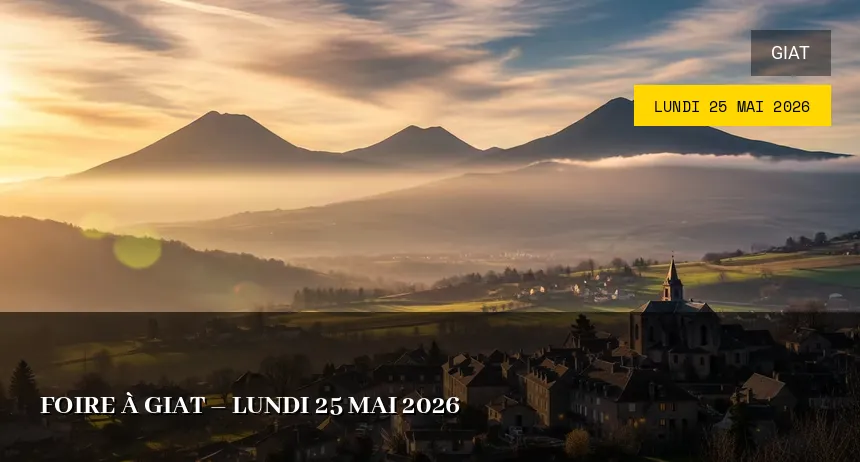 Affiche de l'événement : Foire de Giat – Lundi 25 Mai 2026