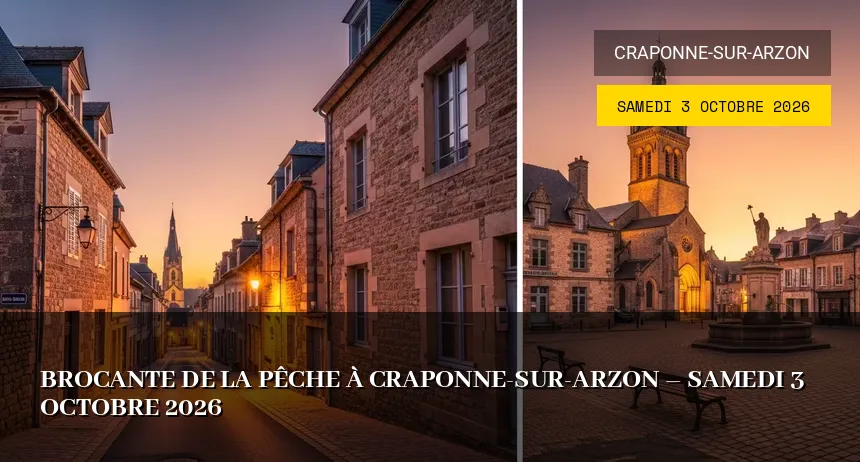 Affiche de l'événement : Brocante de la pêche à Craponne-sur-Arzon – Samedi 3 Octobre 2026