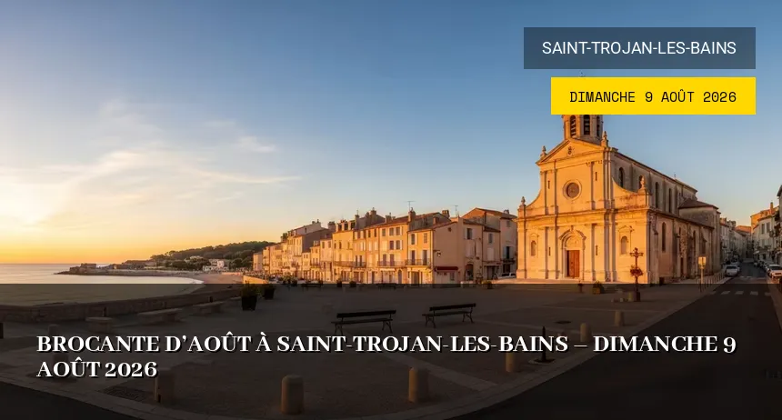 Affiche de l'événement : Brocante à Saint-Trojan-Les-Bains – Dimanche 9 Août 2026