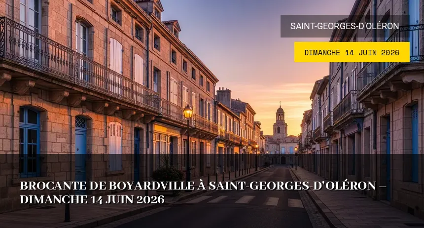 Affiche de l'événement : Brocante des Commerçants de Boyardville à Saint-Georges-d&rsquo;Oléron – Dimanche 14 Juin 2026