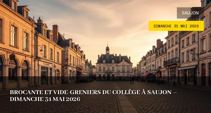 Affiche de l'événement : Brocante et Vide-Greniers à Saujon – Dimanche 31 Mai 2026