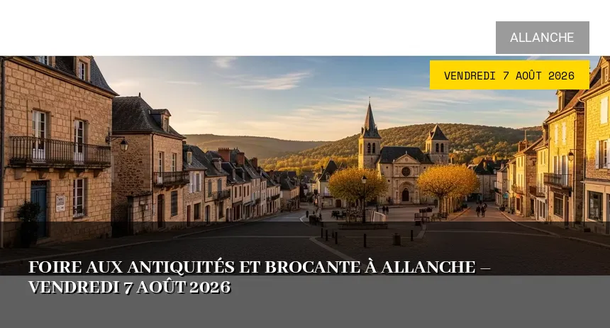 Affiche de l'événement : Foire Antiquités et Brocante à Allanche – Vendredi 7 Août 2026