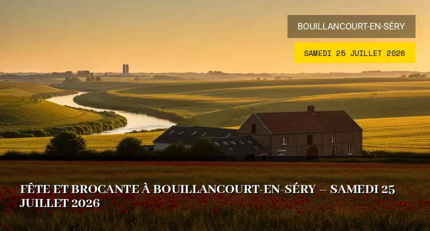 Affiche de l'événement : Fête et Brocante à Bouillancourt-en-Séry – Samedi 25 Juillet 2026