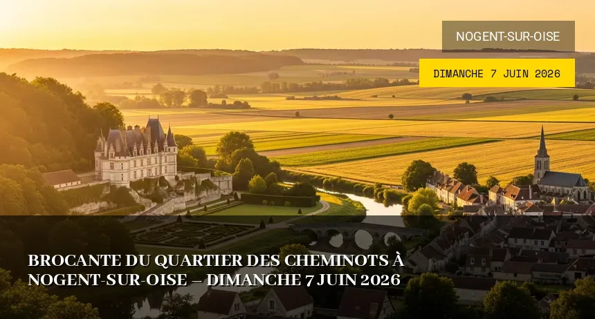 Affiche de l'événement : Brocante du Quartier des Cheminots à Nogent-sur-Oise – Dimanche 7 Juin 2026