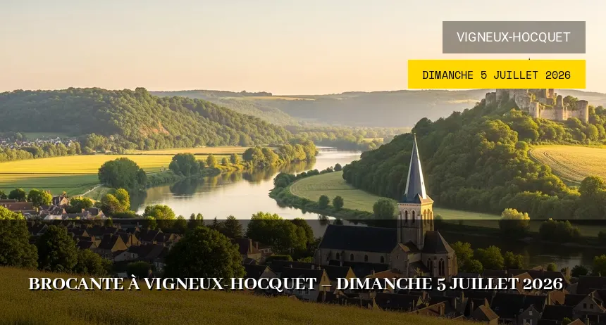 Affiche de l'événement : Brocante à Vigneux-Hocquet – Dimanche 5 Juillet 2026