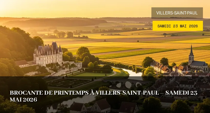 Affiche de l'événement : Brocante de printemps à Villers-Saint-Paul – Samedi 23 Mai 2026