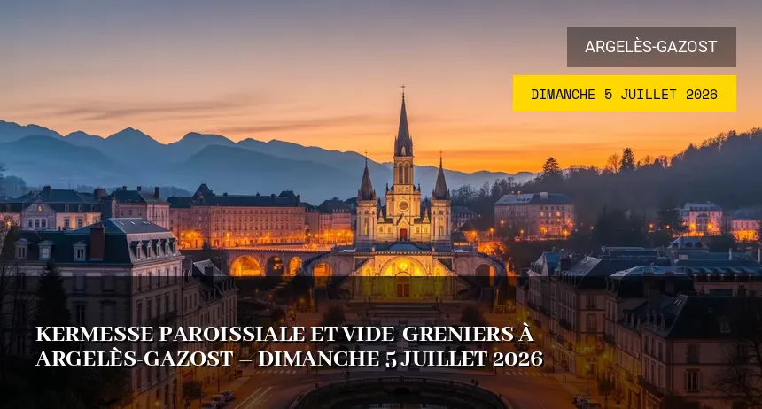 Affiche de l'événement : Kermesse Paroissiale et Vide-Greniers à Argelès-Gazost – Dimanche 5 Juillet 2026