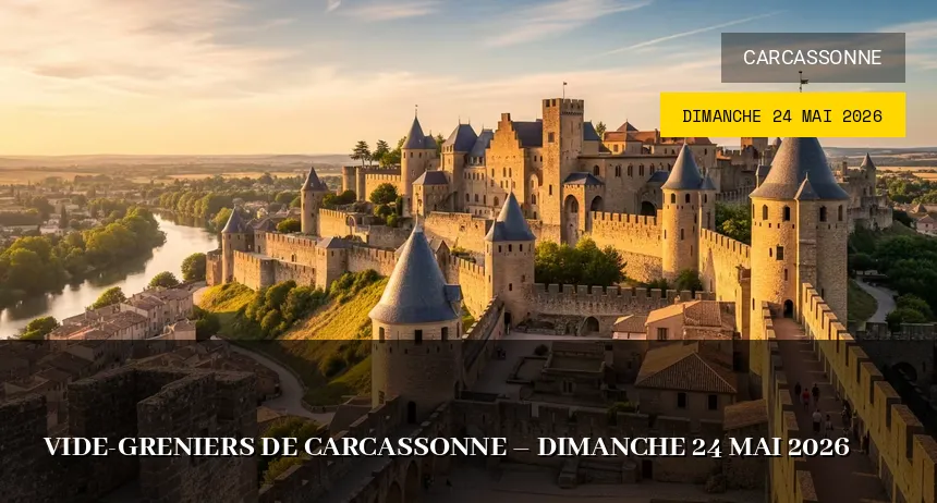 Affiche de l'événement : Vide-greniers de Carcassonne – Dimanche 24 Mai 2026