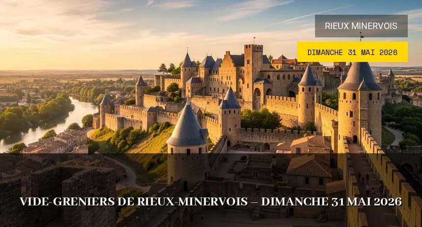 Affiche de l'événement : Vide-greniers de Rieux-Minervois – Dimanche 31 Mai 2026