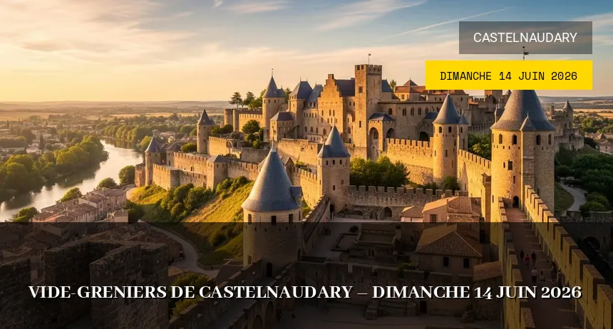Affiche de l'événement : Vide-greniers de Castelnaudary – Dimanche 14 Juin 2026