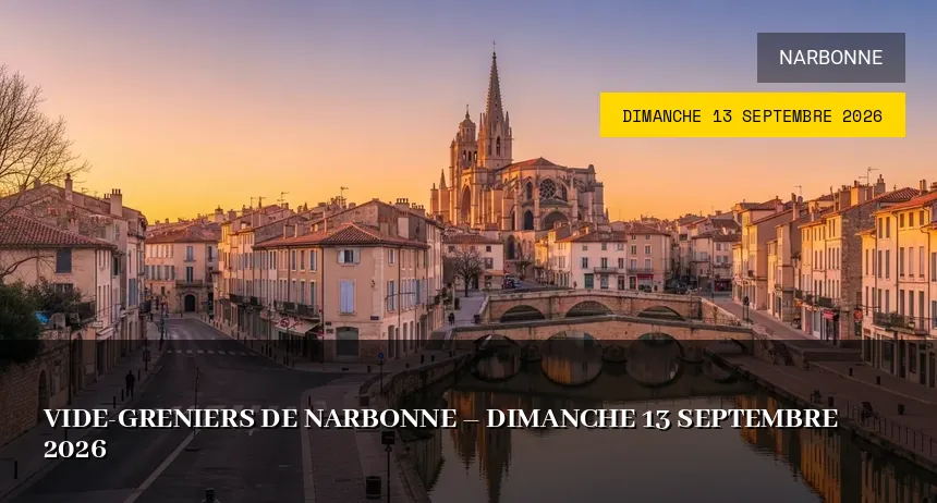 Affiche de l'événement : Vide-greniers de Narbonne – Dimanche 13 Septembre 2026