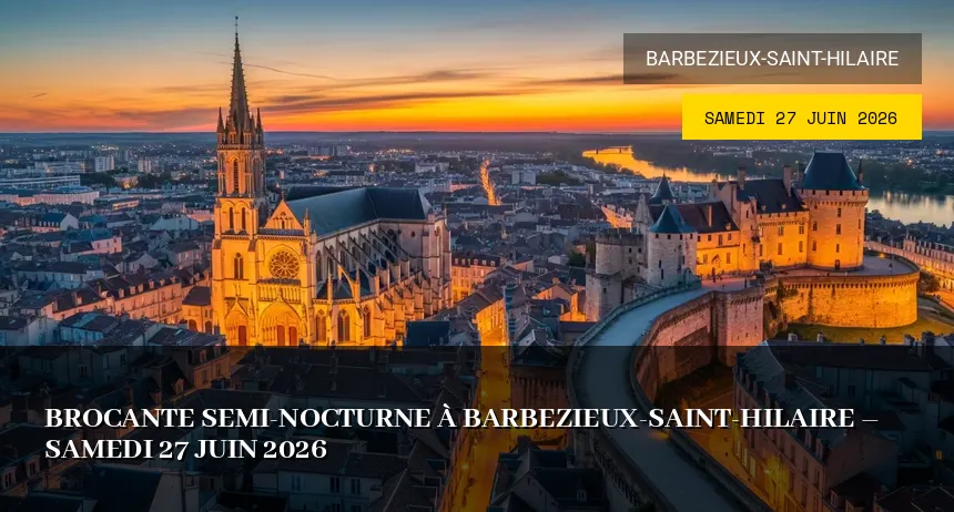 Affiche de l'événement : Brocante Semi-Nocturne à Barbezieux-Saint-Hilaire – Samedi 27 Juin 2026