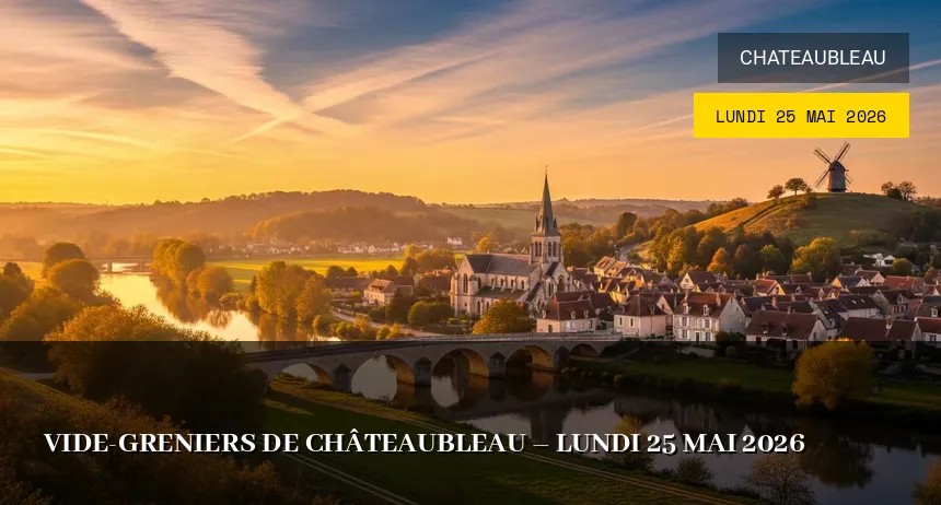 Affiche de l'événement : Vide-greniers de Châteaubleau – Lundi 25 Mai 2026