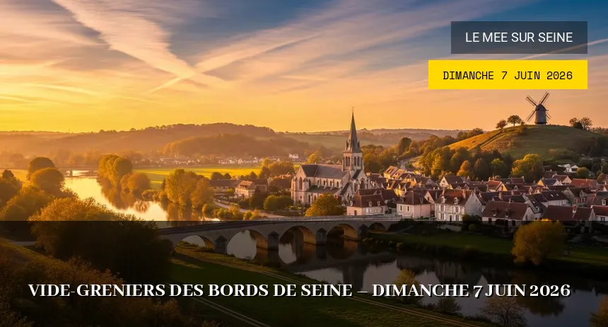 Affiche de l'événement : Vide-greniers des Bords de Seine – Dimanche 7 Juin 2026