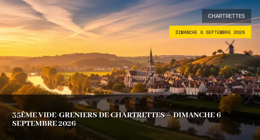Affiche de l'événement : 35ème Vide-greniers de Chartrettes – Dimanche 6 Septembre 2026