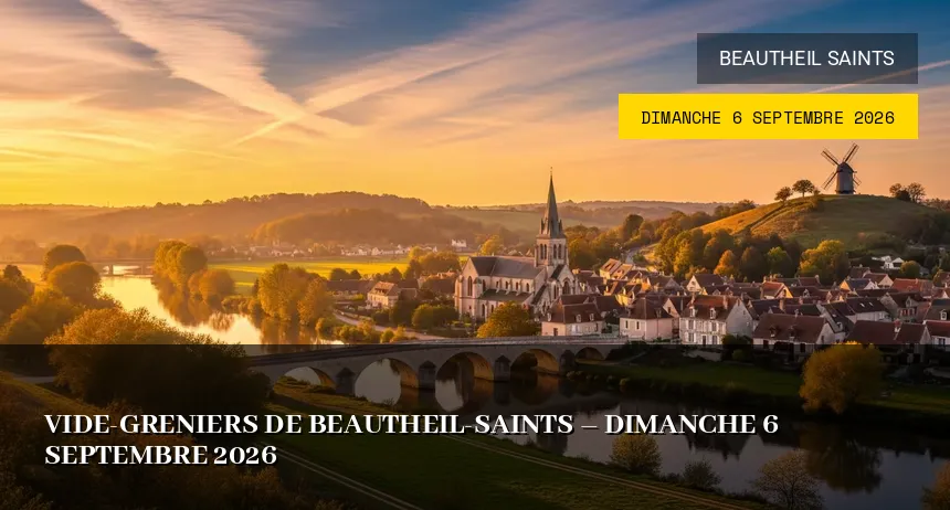 Affiche de l'événement : Vide-greniers de Beautheil-Saints – Dimanche 6 Septembre 2026