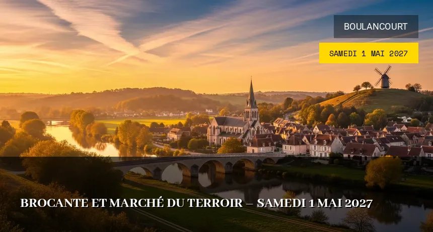 Affiche de l'événement : Brocante et Marché du Terroir – Samedi 1 Mai 2027