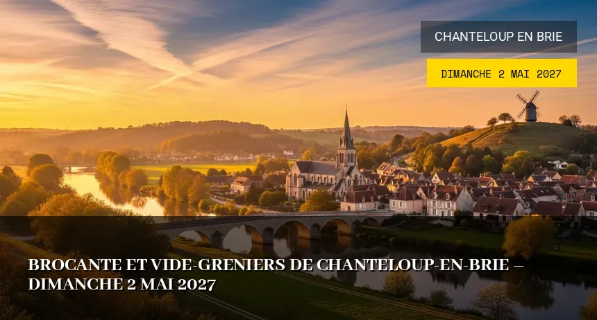 Affiche de l'événement : Brocante et Vide-greniers de Chanteloup-en-Brie – Dimanche 2 Mai 2027