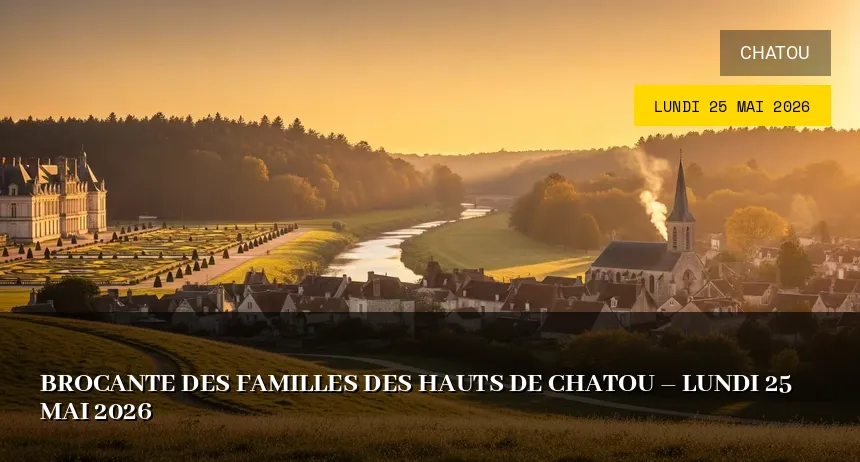 Affiche de l'événement : Brocante des familles des Hauts de Chatou – Lundi 25 Mai 2026