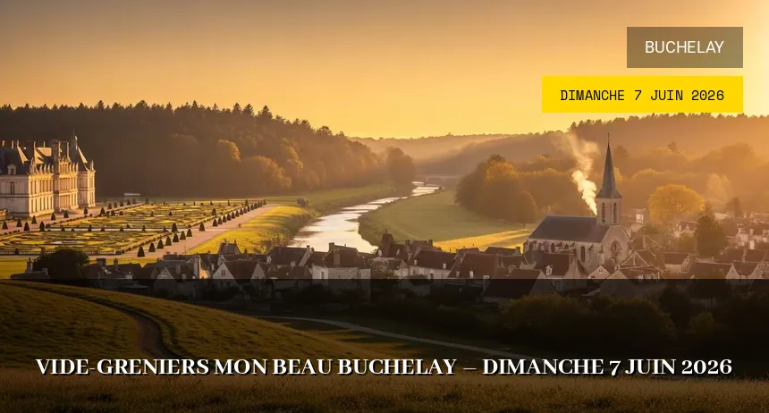 Affiche de l'événement : Vide-greniers Mon Beau Buchelay – Dimanche 7 Juin 2026