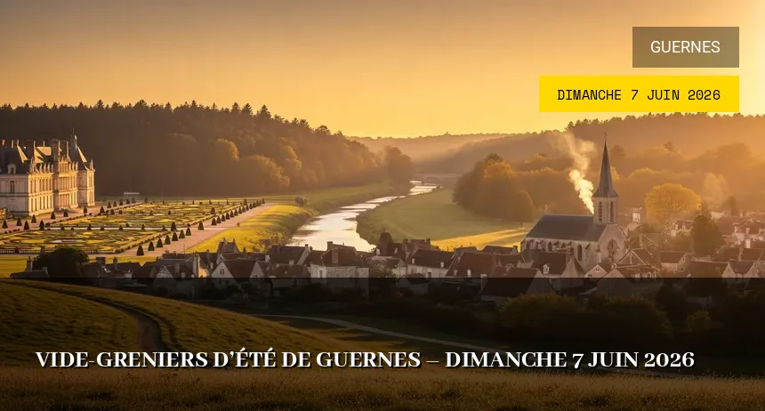 Affiche de l'événement : Vide-greniers d&rsquo;été de Guernes – Dimanche 7 Juin 2026