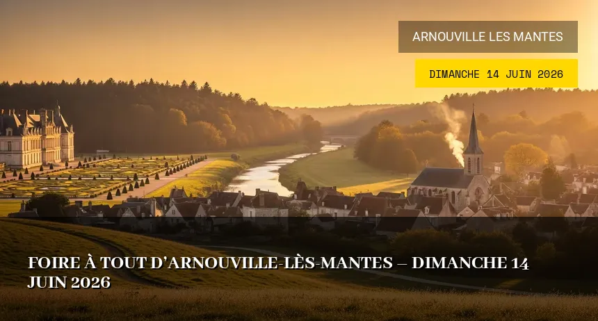 Affiche de l'événement : Foire à tout d&rsquo;Arnouville-lès-Mantes – Dimanche 14 Juin 2026