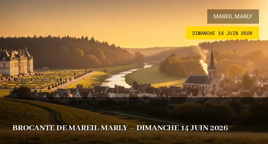Affiche de l'événement : Brocante de Mareil-Marly – Dimanche 14 Juin 2026