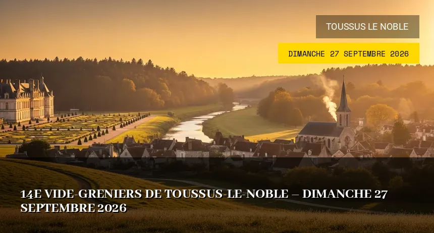 Affiche de l'événement : 14e Vide-greniers de Toussus-le-Noble – Dimanche 27 Septembre 2026