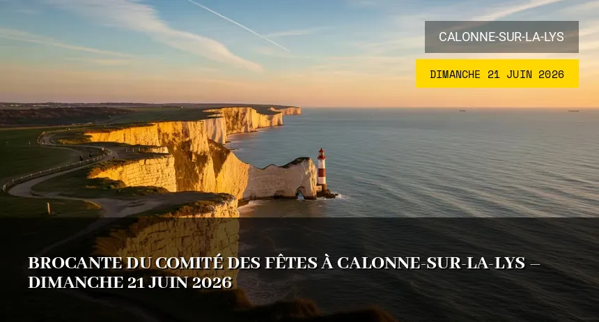 Affiche de l'événement : Brocante du Comité des Fêtes à Calonne-sur-la-Lys – Dimanche 21 Juin 2026