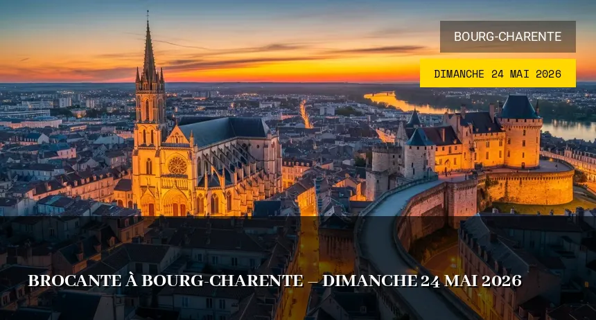 Affiche de l'événement : Brocante à Bourg-Charente – Dimanche 24 Mai 2026
