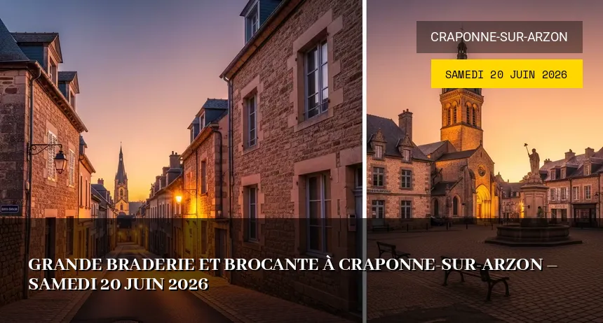 Affiche de l'événement : Grande Braderie et Brocante à Craponne-sur-Arzon – Samedi 20 Juin 2026