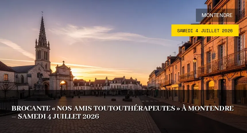 Affiche de l'événement : Brocante de Nos Amis Toutouthérapeutes à Montendre – Samedi 4 Juillet 2026
