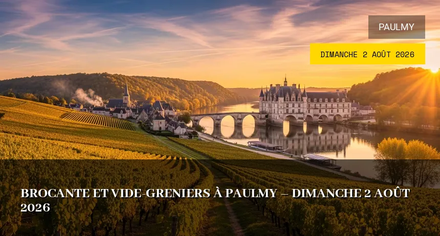 Affiche de l'événement : Brocante et Vide-Greniers à Paulmy – Dimanche 2 Août 2026
