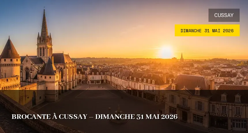 Affiche de l'événement : Brocante à Cussay – Dimanche 31 Mai 2026