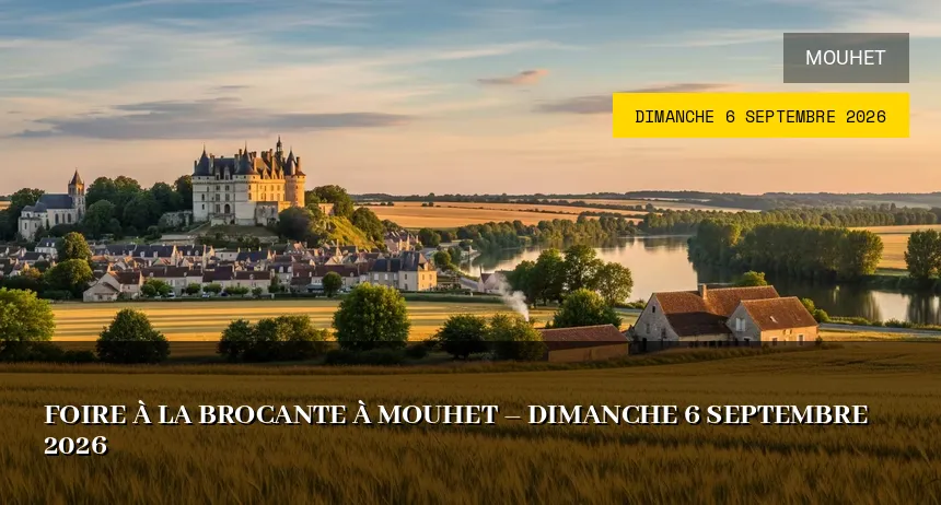 Affiche de l'événement : Foire à la Brocante à Mouhet – Dimanche 6 Septembre 2026
