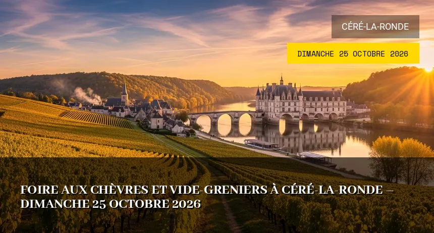 Affiche de l'événement : Foire aux chèvres et Vide-greniers à Céré-la-Ronde – Dimanche 25 Octobre 2026