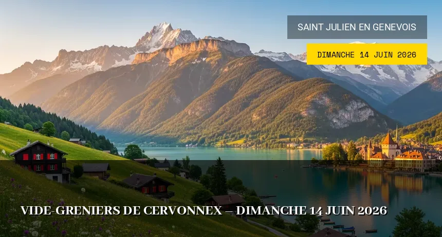 Affiche de l'événement : Vide-greniers de Cervonnex – Dimanche 14 Juin 2026