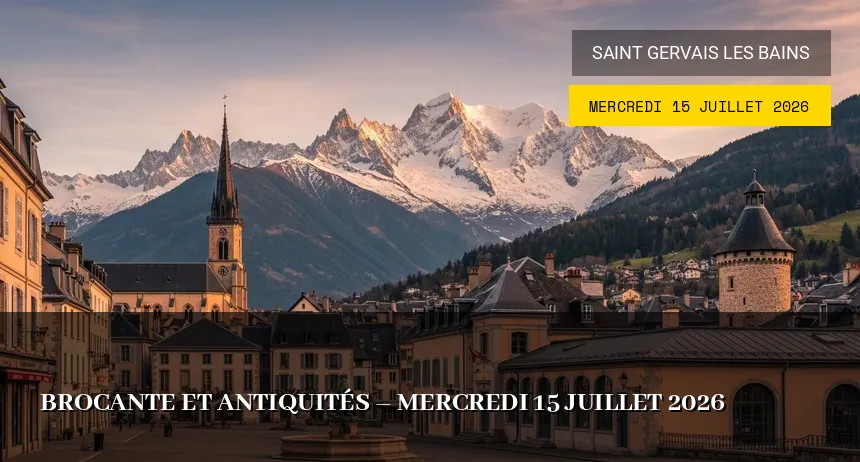 Affiche de l'événement : Brocante et Antiquités – Mercredi 15 Juillet 2026
