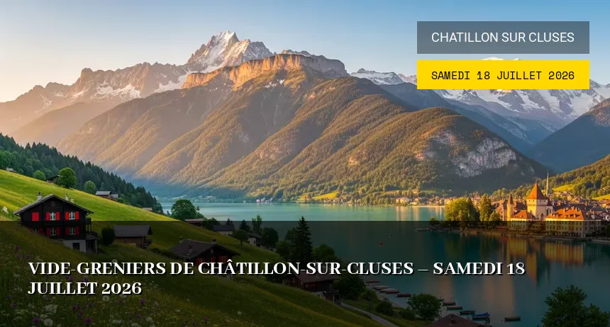 Affiche de l'événement : Vide-greniers de Châtillon-sur-Cluses – Samedi 18 Juillet 2026