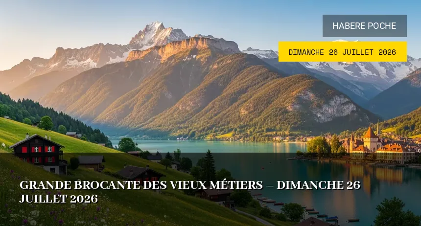 Affiche de l'événement : Grande brocante des vieux métiers – Dimanche 26 Juillet 2026