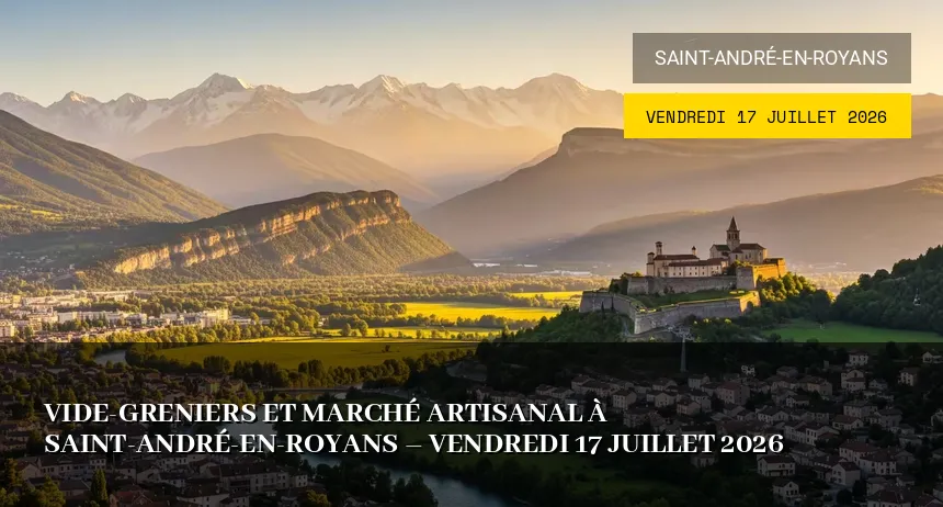 Affiche de l'événement : Vide-greniers et Marché Artisanal à Saint-André-en-Royans – Vendredi 17 Juillet 2026