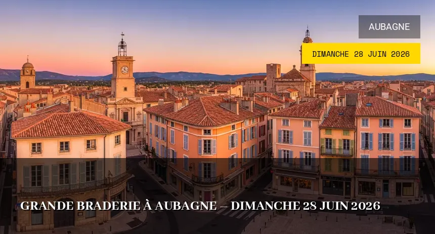Affiche de l'événement : Grande Braderie à Aubagne – Dimanche 28 Juin 2026