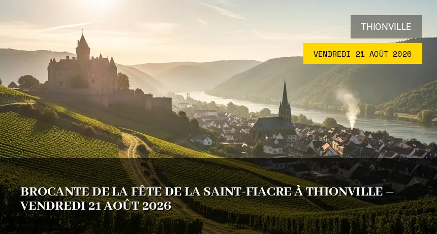 Affiche de l'événement : Brocante de la Fête de la Saint-Fiacre à Thionville – Vendredi 21 Août 2026