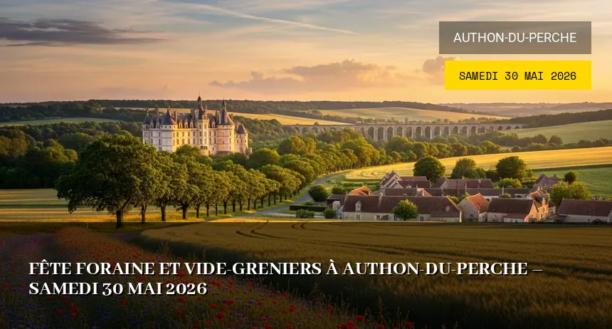 Affiche de l'événement : Fête Foraine et Vide-greniers à Authon-du-Perche – Samedi 30 Mai 2026