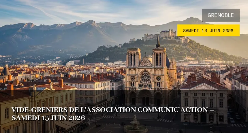 Affiche de l'événement : Vide-greniers de l&rsquo;Association Communic&rsquo;Action – Samedi 13 Juin 2026
