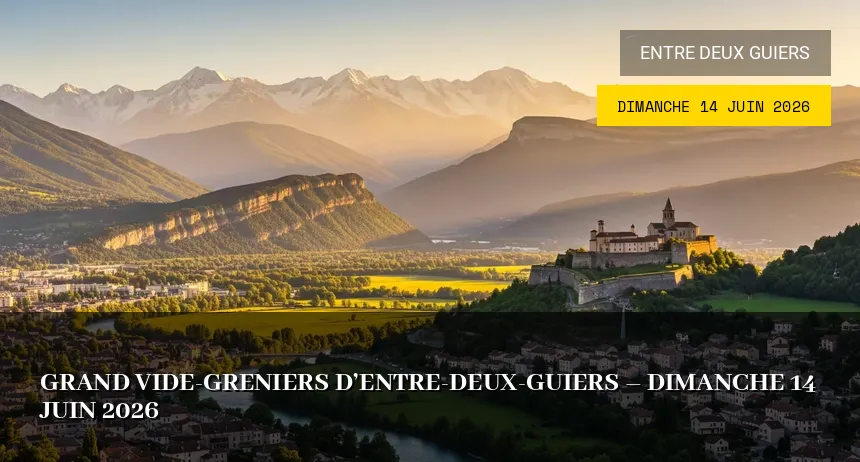 Affiche de l'événement : Grand vide-greniers d&rsquo;Entre-deux-Guiers – Dimanche 14 Juin 2026