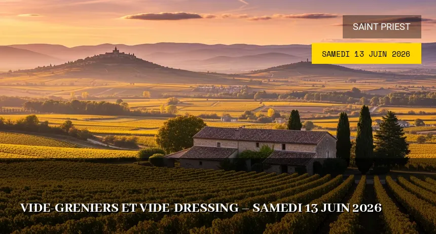 Affiche de l'événement : Vide-greniers et vide-dressing – Samedi 13 Juin 2026