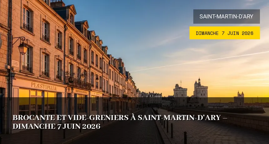 Affiche de l'événement : Brocante et Vide-Greniers à Saint-Martin-d&rsquo;Ary – Dimanche 7 Juin 2026